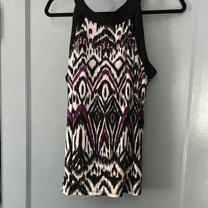 Black and Purple Patterned Sleeveless Top
